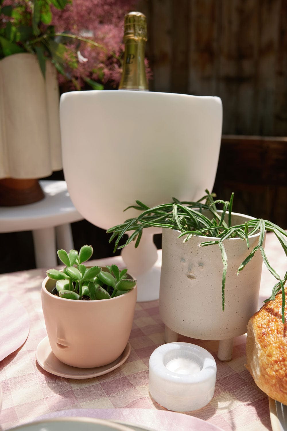 Rami Kim Studio Home Planters Tripod Mini Face Planter in White White