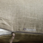 Maison De Vacances Home Pillows 26" X 26" Washed Linen Vice Versa Cushion in Kaki Kaki/Givre / 26" X 26"