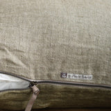 Maison De Vacances Home Pillows 26" X 26" Washed Linen Vice Versa Cushion in Kaki Kaki/Givre / 26" X 26"
