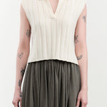 7115 by Szeki Apparel Womens Sweaters Collared Ribbed Vest