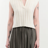 7115 by Szeki Apparel Womens Sweaters Collared Ribbed Vest
