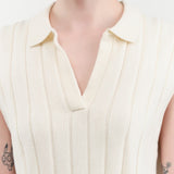 7115 by Szeki Apparel Womens Sweaters Collared Ribbed Vest