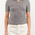 7115 by Szeki Apparel Womens Sweaters Collared Short Sleeves Top