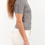 7115 by Szeki Apparel Womens Sweaters Collared Short Sleeves Top