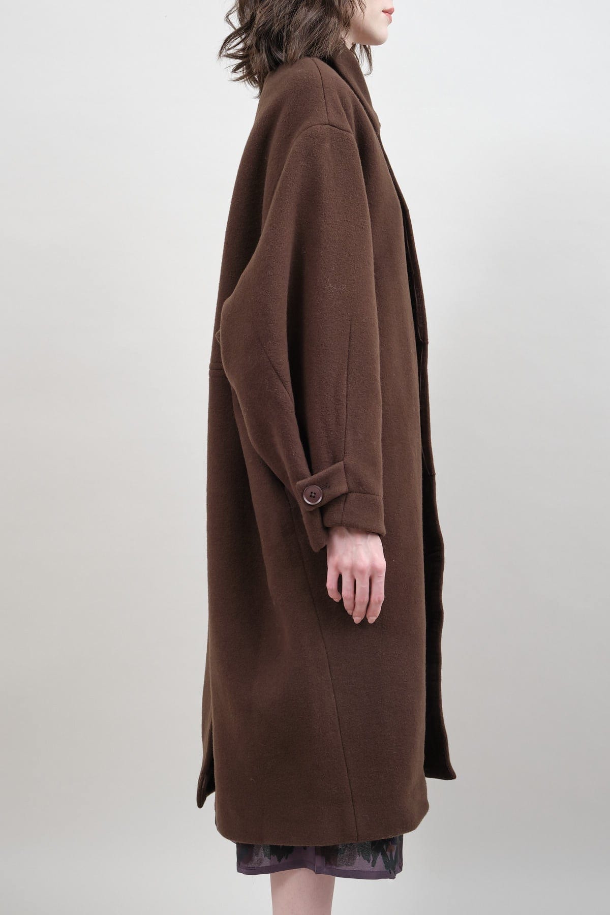 Side of Cuffed Wool Coat