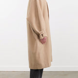 7115 by Szeki Apparel Womens Outerwear Cuffed Wool Coat in Desert Sand