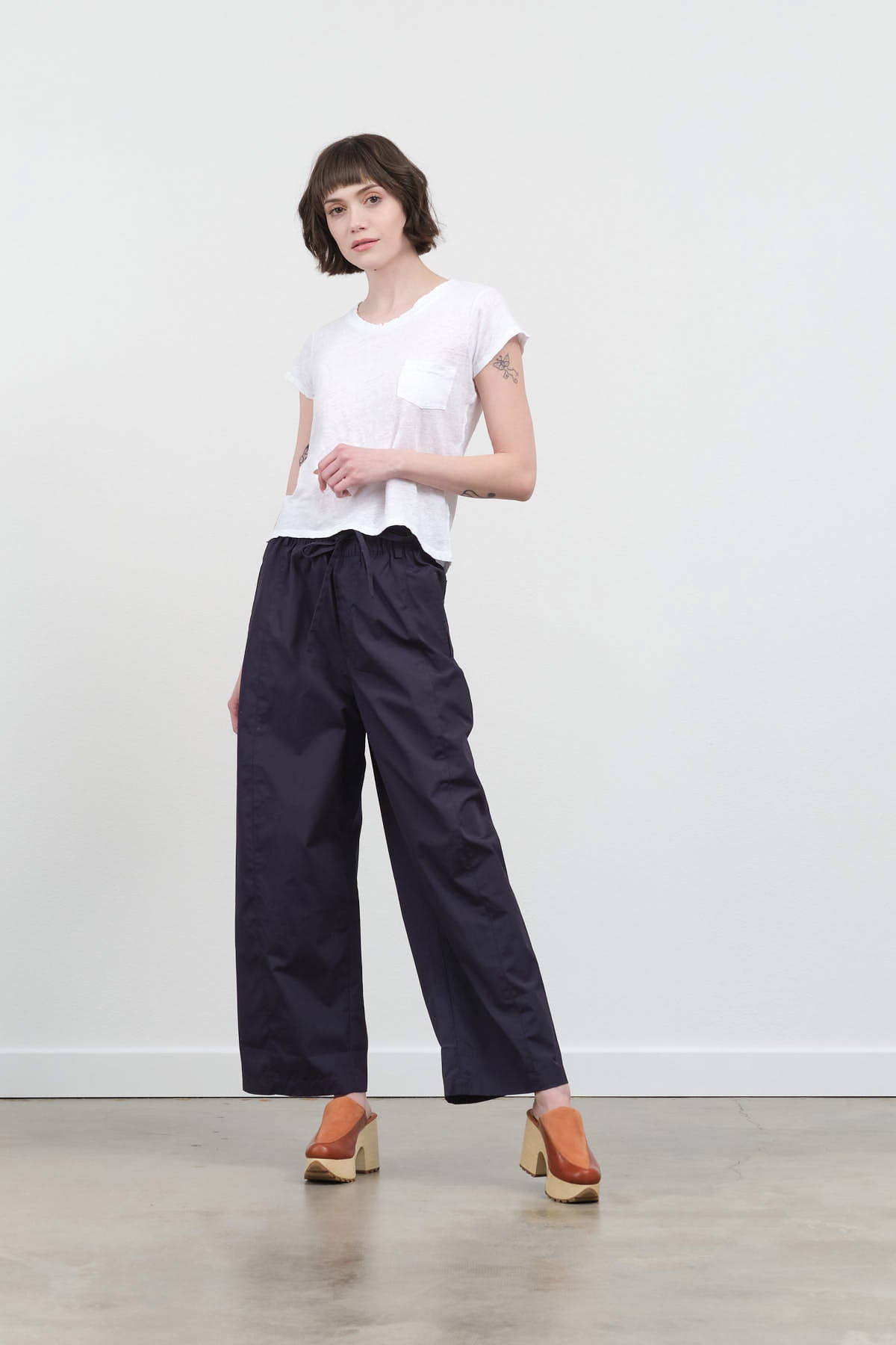 Styled view of Elastic Straight-Legged Trouser