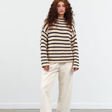 7115 by Szeki Apparel Womens Pants Fall Signature Curved Legged Trouser Off White / XSmall