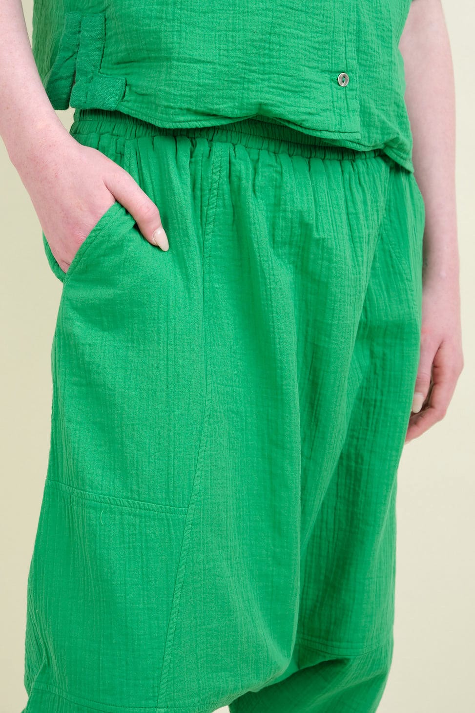 Pocket on Kiko Pant in Fern Green