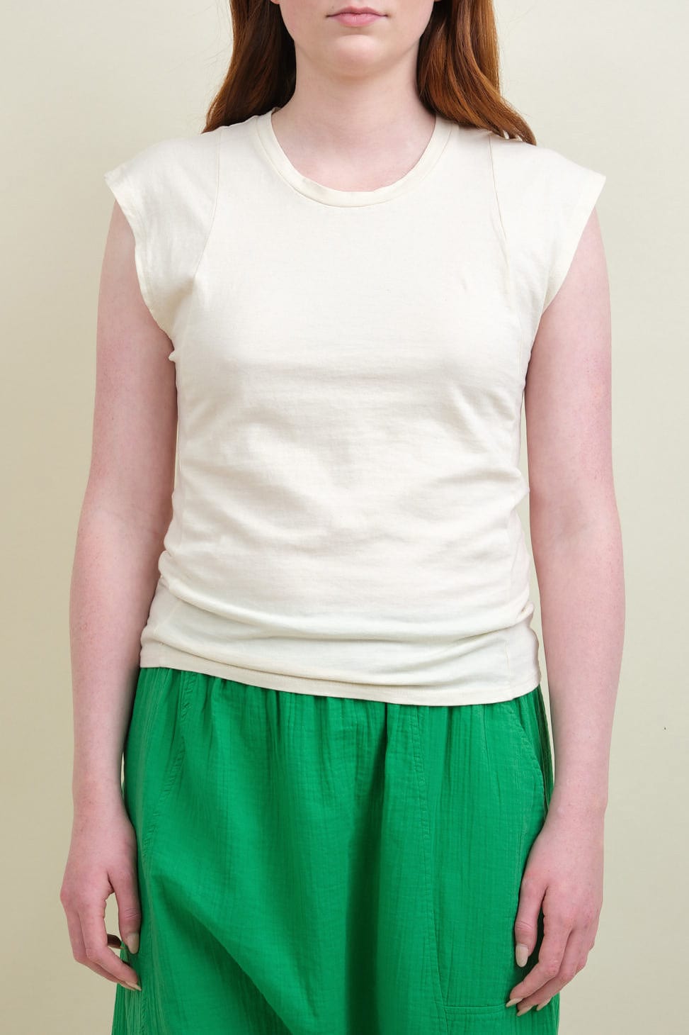 Front of Muscle Tee in Angora