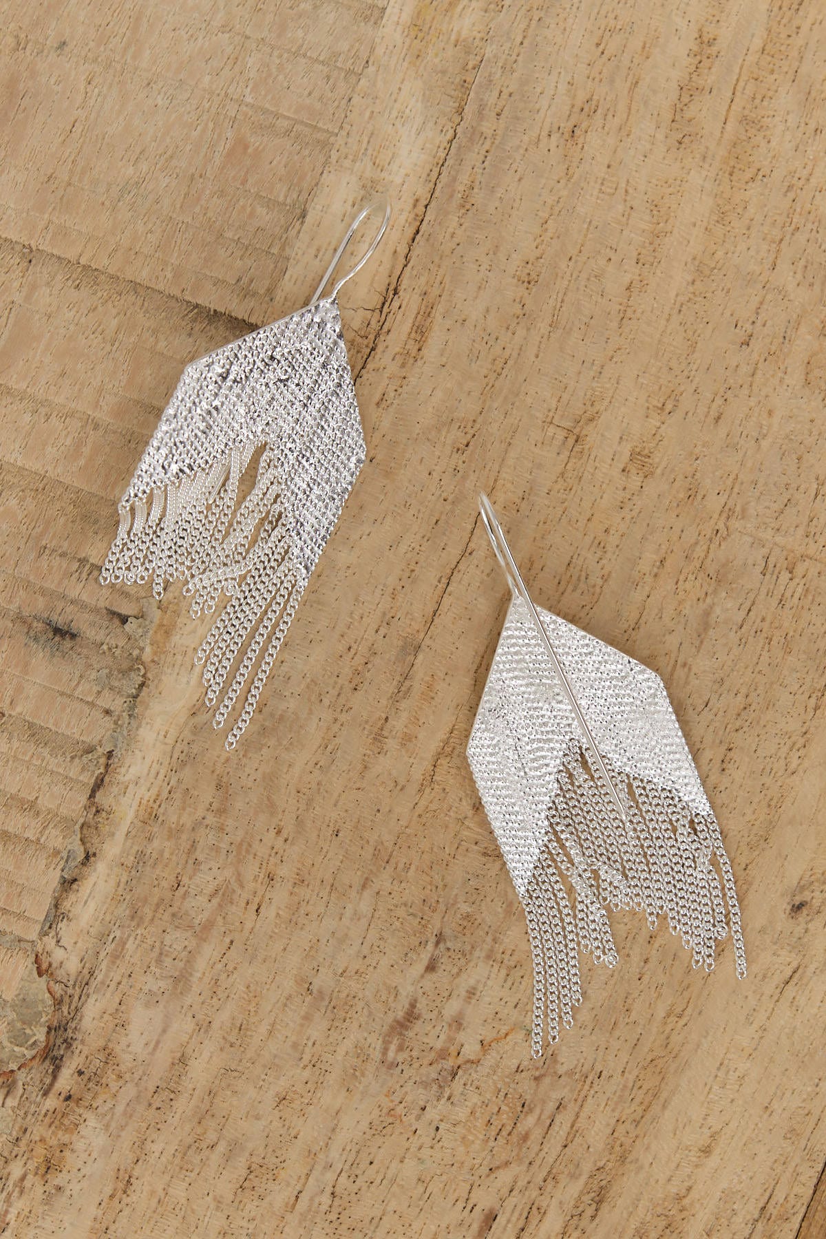 Hannah Keefe Jewelry Earrings Cue Earrings in Silver Silver / 1.75" L X 1" W