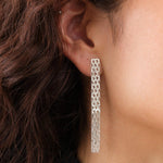 Hannah Keefe Jewelry Earrings Texture Earrings Silver / 2" L X 0.25" W