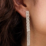 Hannah Keefe Jewelry Earrings Texture Earrings Silver / 2" L X 0.25" W
