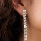 Hannah Keefe Jewelry Earrings Texture Earrings Silver / 2" L X 0.25" W