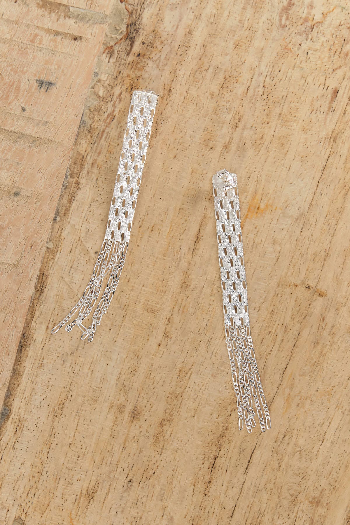 Hannah Keefe Jewelry Earrings Texture Earrings Silver / 2" L X 0.25" W