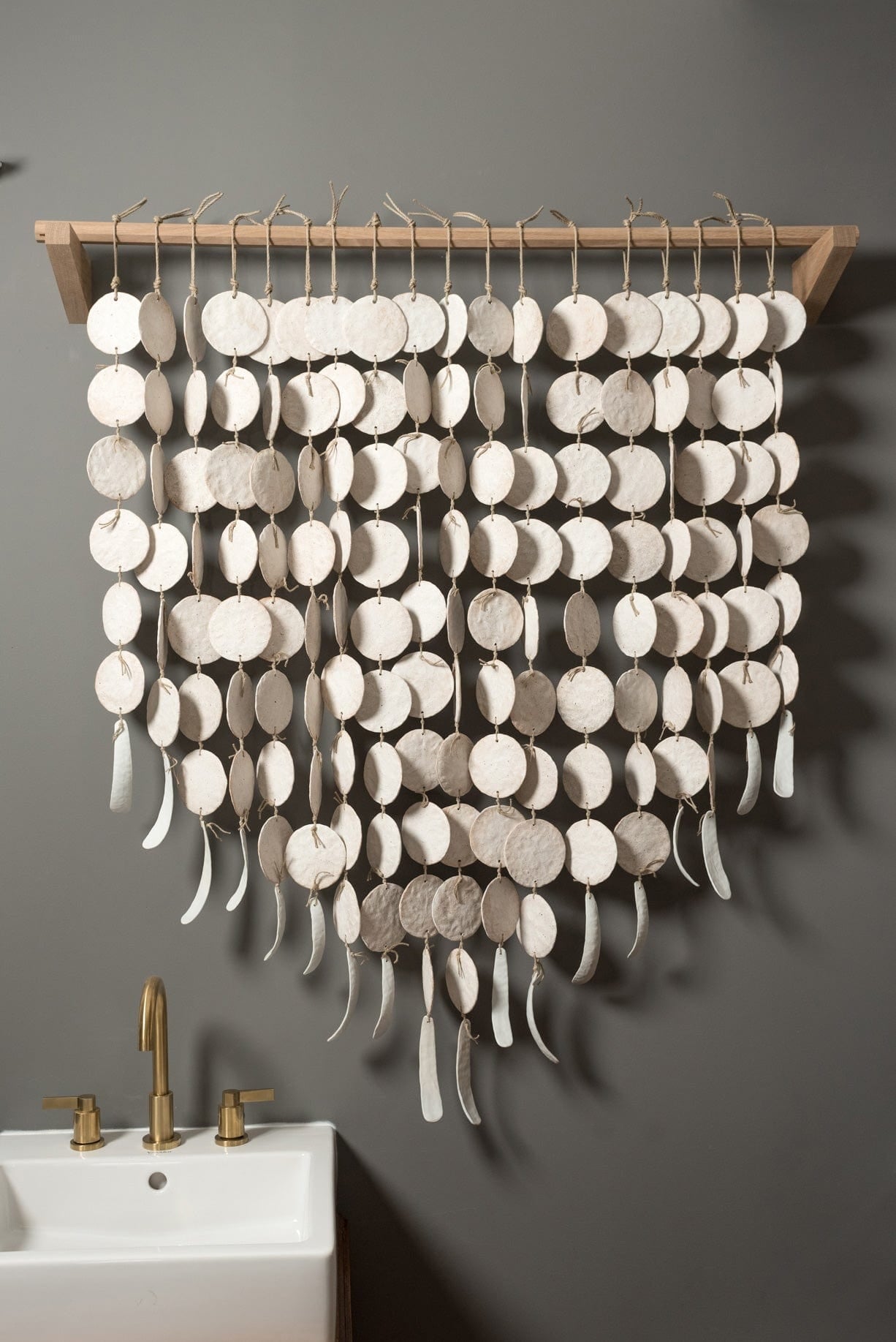 MQuan Art Ceramics Disc Curtain White / 3' W X 3.5' L