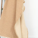 Maison De Vacances Home Throws Vice Versa Fringed Throw in Orgeat Orgeat / 59" X 98"