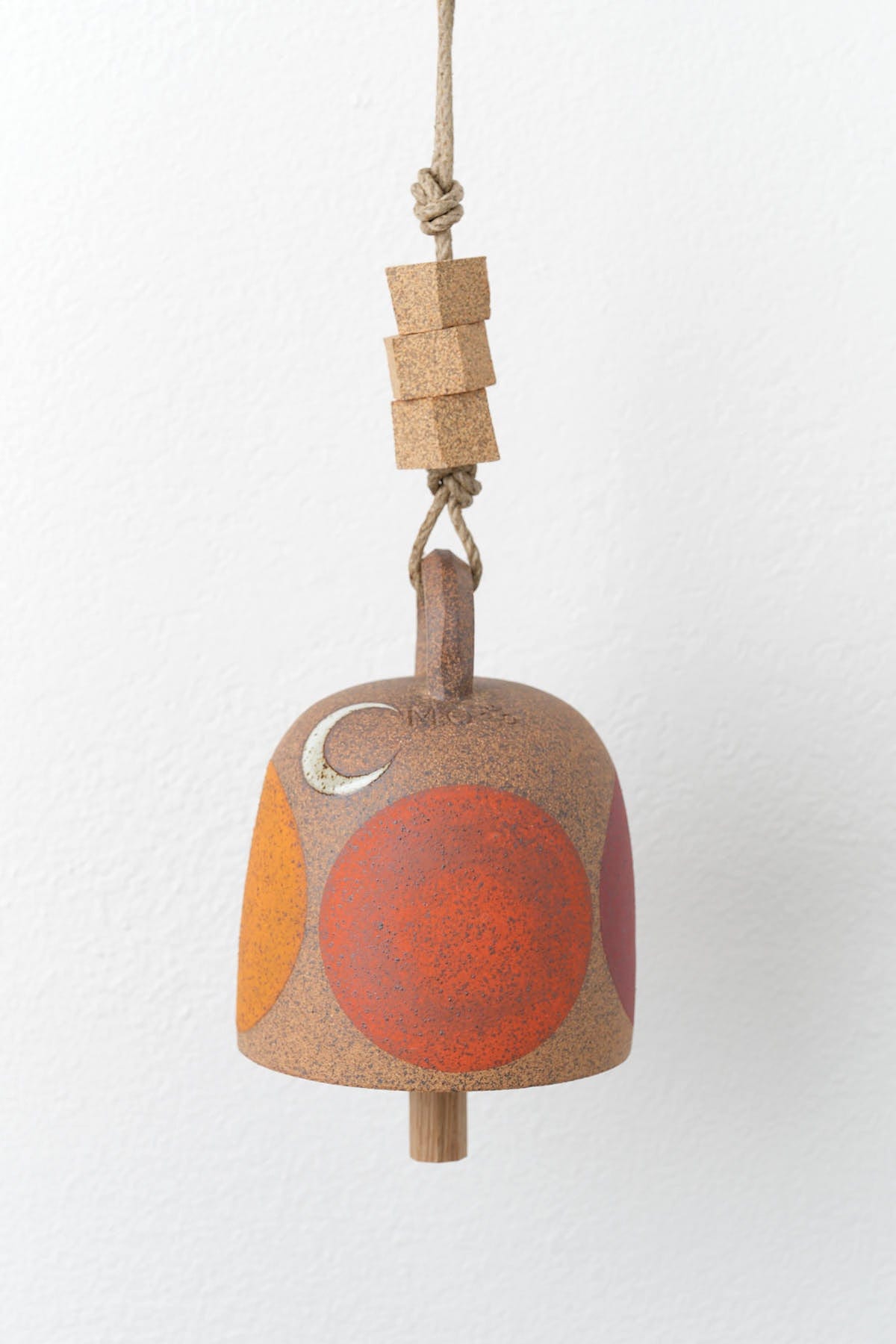 MQuan Art Ceramics Small Round Thrown Bell in Tucker Four Rainbow Tucker Four Rainbow / 5" H X 4.5" Dia