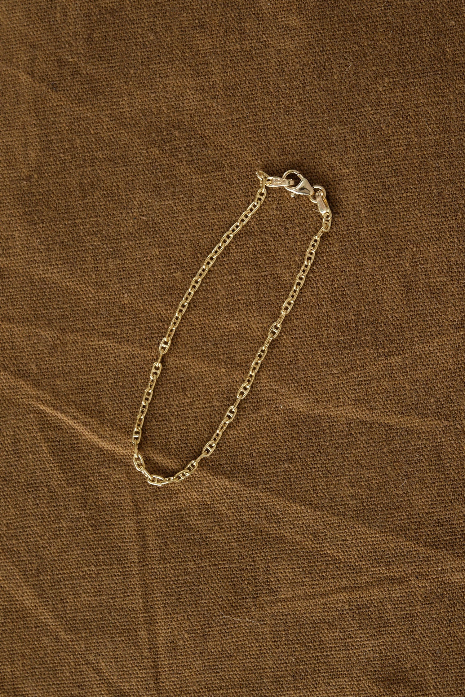 Stephanie Windsor Jewelry Bracelets Solid Baby Marine Link Bracelet 14K Yellow Gold / 7"