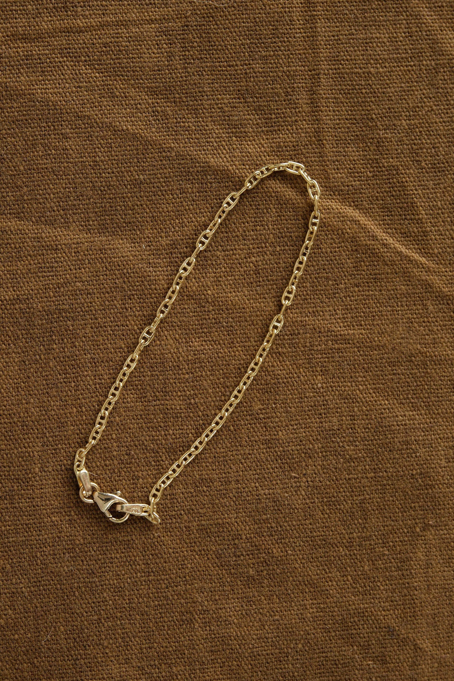 Stephanie Windsor Jewelry Bracelets Solid Baby Marine Link Bracelet 14K Yellow Gold / 7"