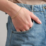 Stephanie Windsor Jewelry Bracelets Solid Baby Marine Link Bracelet 14K Yellow Gold / 7"