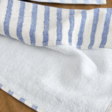 Yoshii Home Bath Textiles Linen Border Hand Towel in Navy Navy / 31.5" L x 13" W