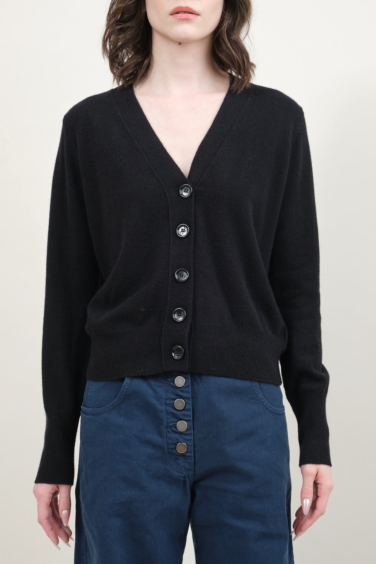 Front of V Neck Cardigan