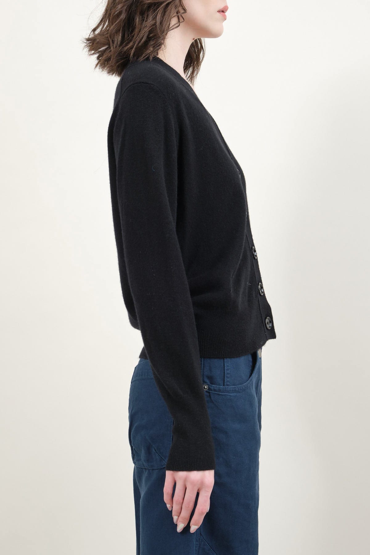 Side of V Neck Cardigan