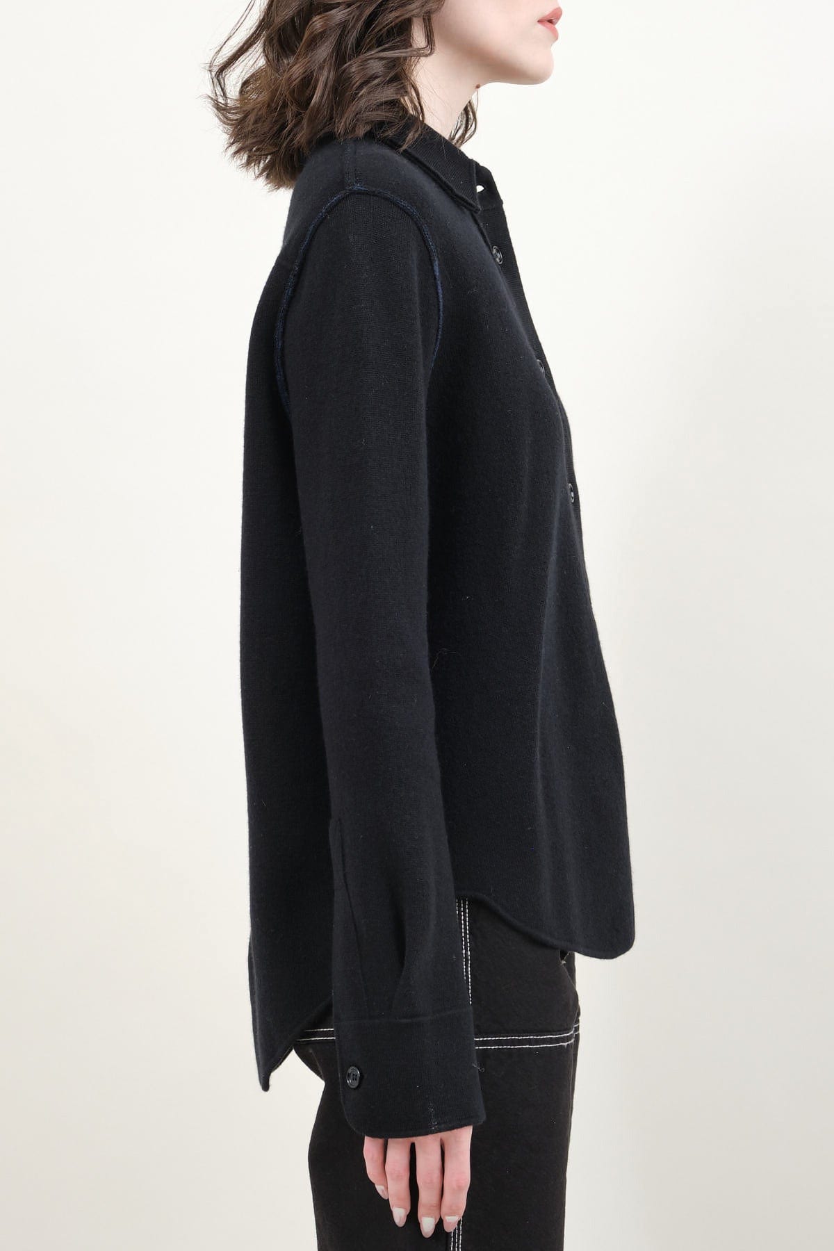 Side of Shirt Jacket in Black