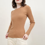 Ribbed Sweater in Camel