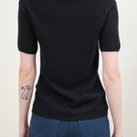 Back of Short Sleeve Sweater in Black