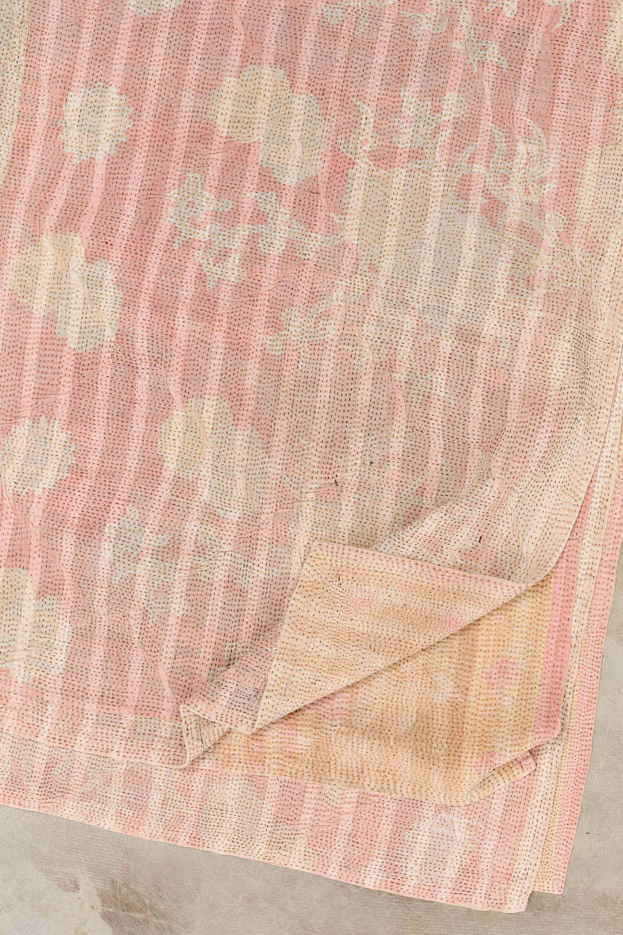 Aloka Home Bedding Hiya Vintage Coverlet Repurposed Textile / 66" L X 90" W