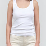 Front view of Angel Rib Tank in White