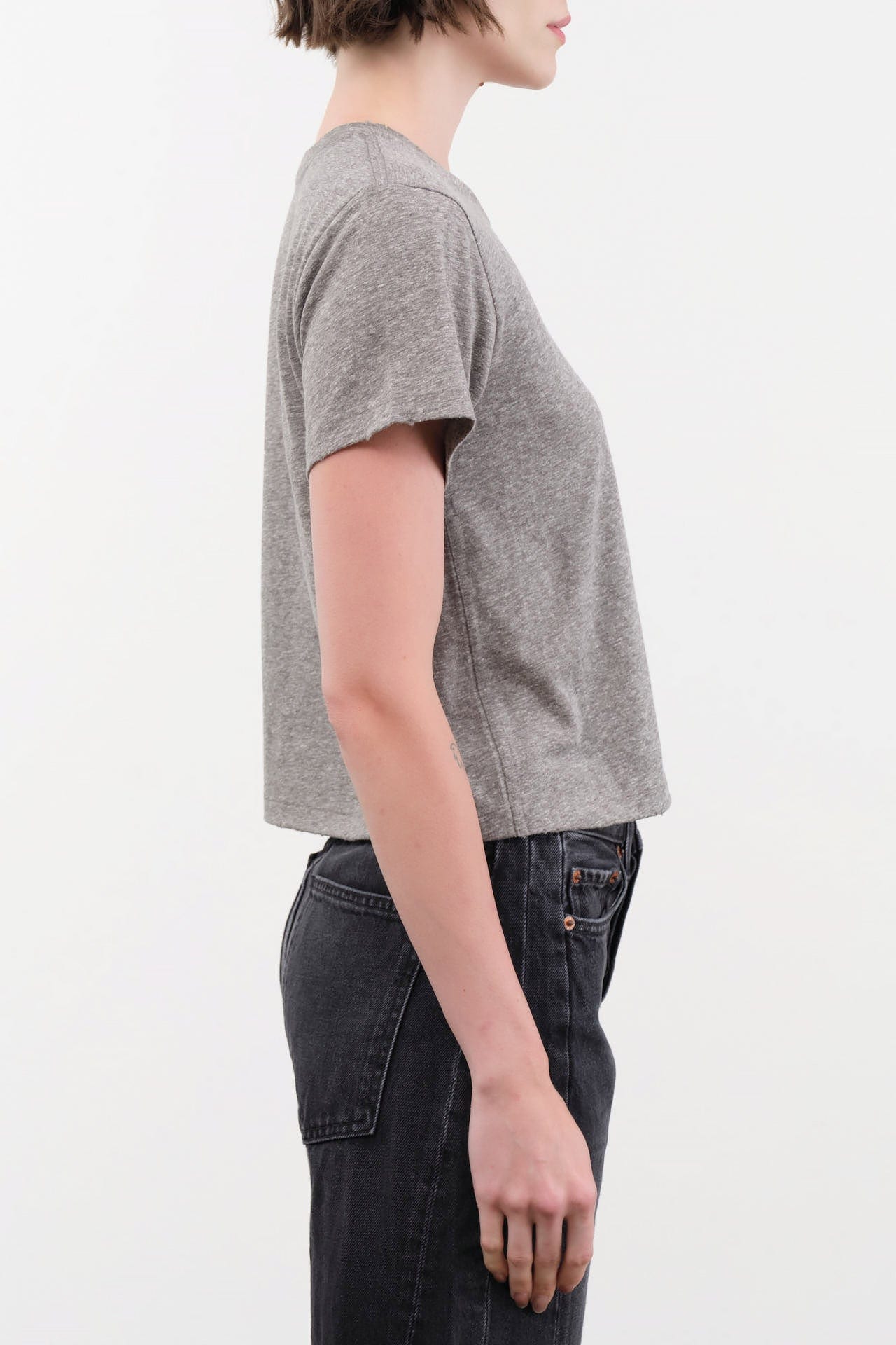 Amo Denim Apparel Womens Tees Babe Tee in Heather Grey