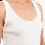 Amo Denim Apparel Womens Blouses Crop Rib Tank in White