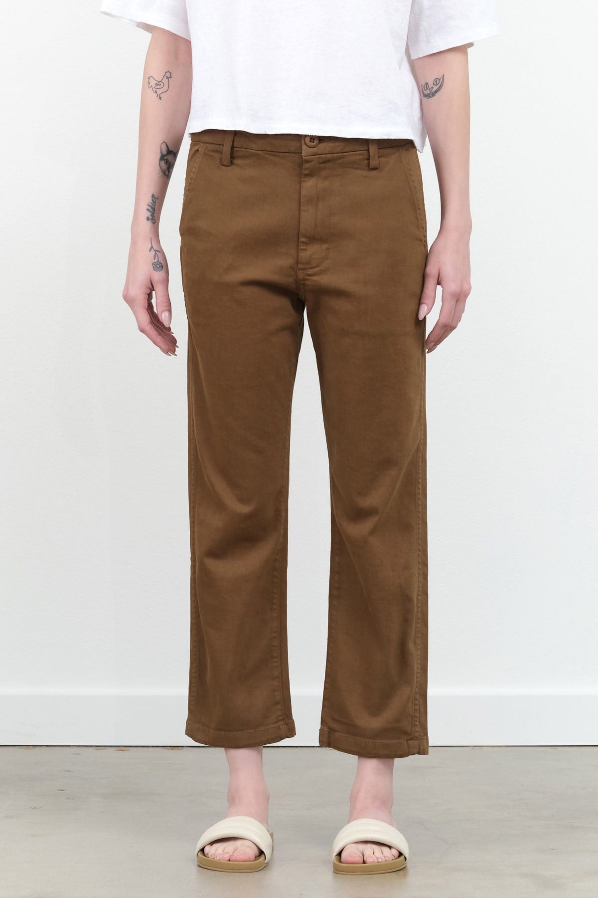 Amo Denim Apparel Womens Pants Easy Trouser Relaxed Crop Straight