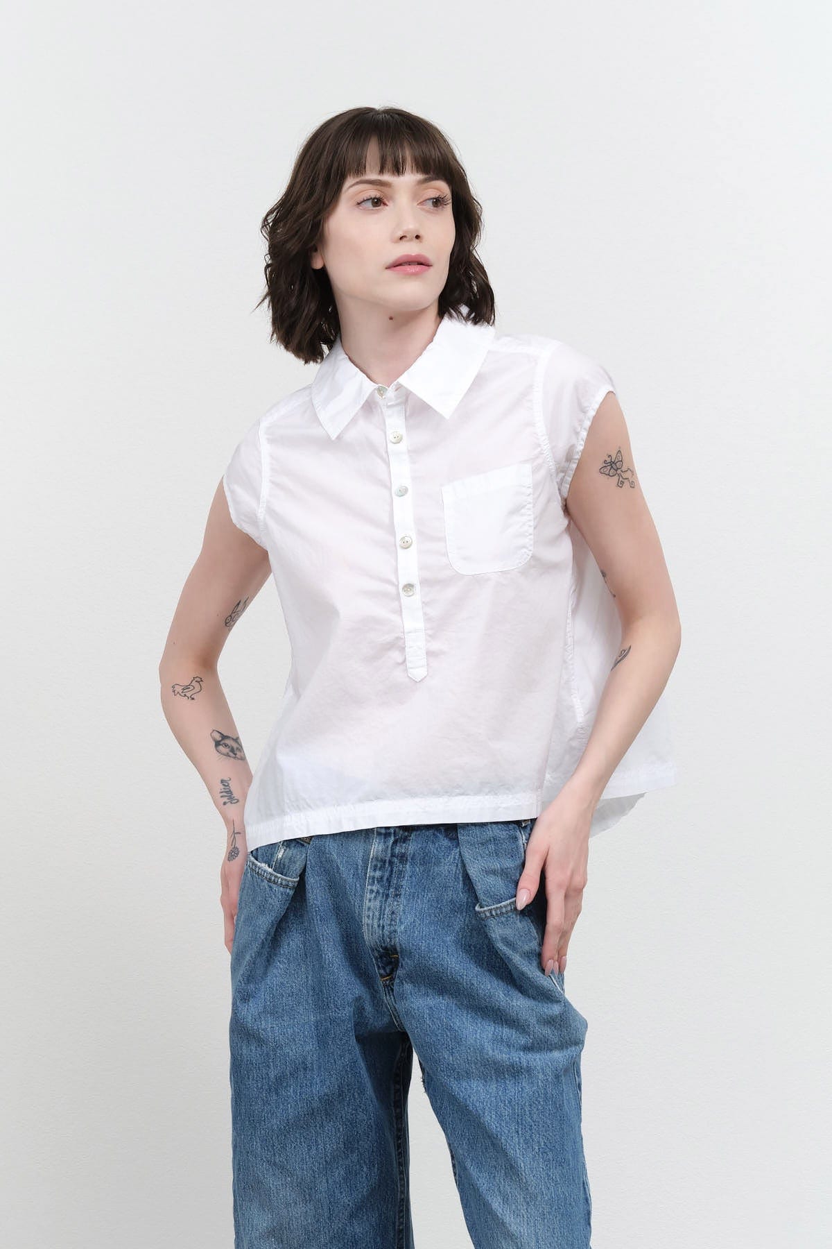Amo Denim Apparel Womens Blouses Jacquiline Shirt White / XSmall