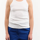 Amo Denim Apparel Womens Tees Long Rib Tank in White