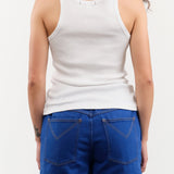 Amo Denim Apparel Womens Tees Long Rib Tank in White