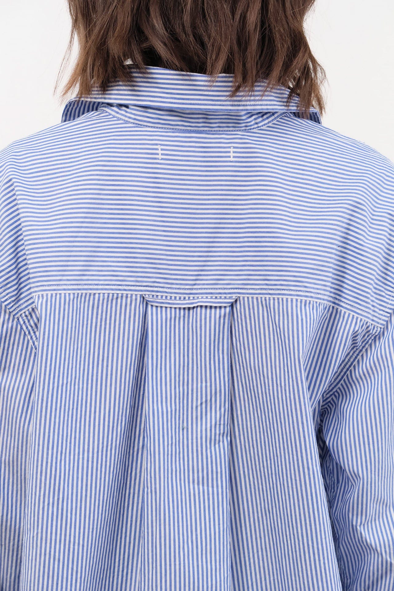 Amo Denim Apparel Womens Blouses Ruth Oversized Shirt in Blue Multi Stripe