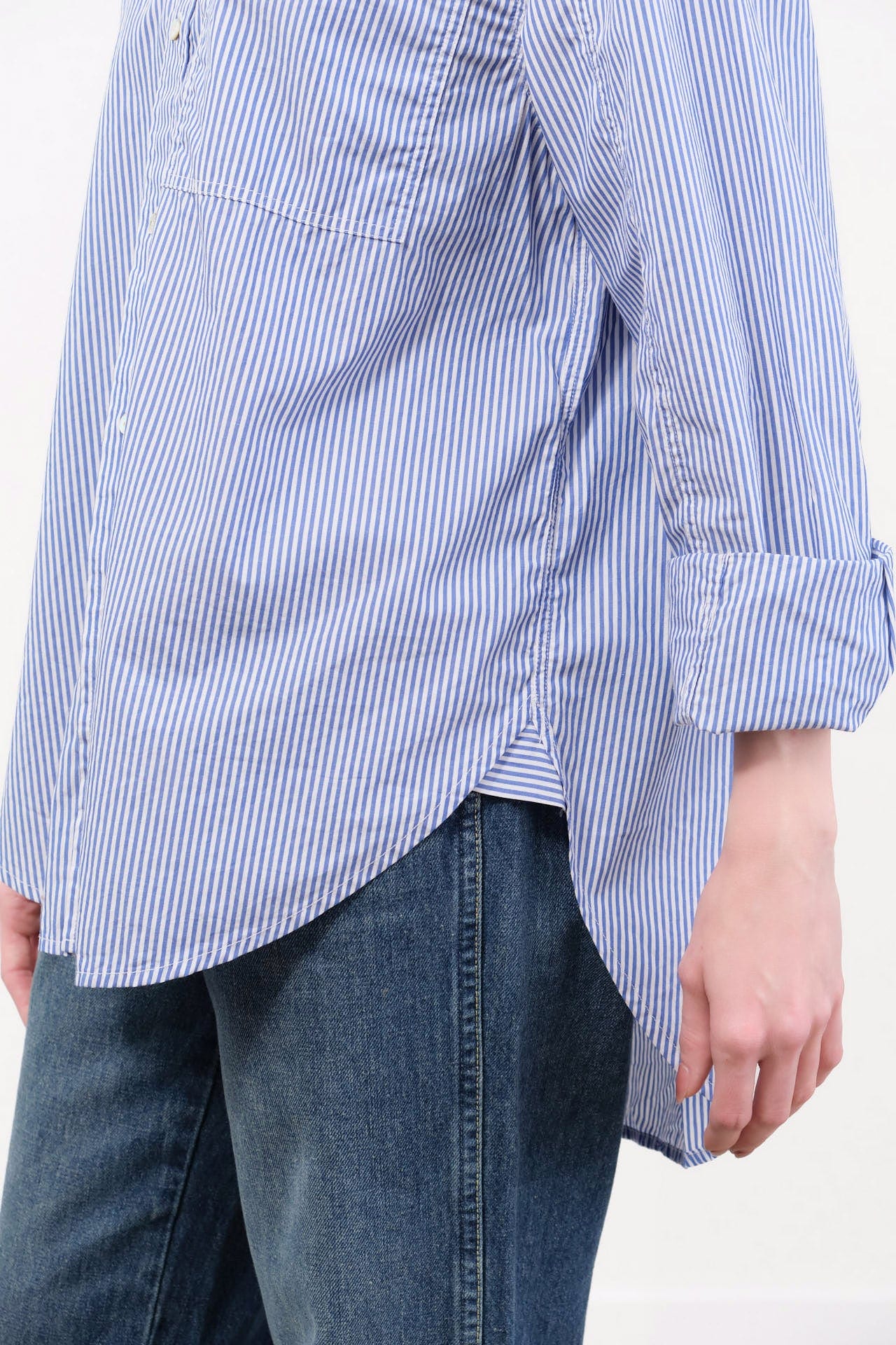 Amo Denim Apparel Womens Blouses Ruth Oversized Shirt in Blue Multi Stripe
