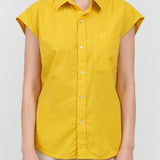 Amo Denim Apparel Womens Blouses Ruth Sleeveless Shirt in Lemon