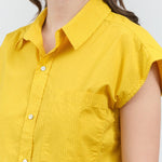 Amo Denim Apparel Womens Blouses Ruth Sleeveless Shirt in Lemon