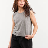 Amo Denim Apparel Womens Tees Sleeveless Babe Tee in Heather Grey