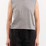 Amo Denim Apparel Womens Tees Sleeveless Babe Tee in Heather Grey