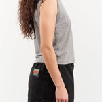 Amo Denim Apparel Womens Tees Sleeveless Babe Tee in Heather Grey