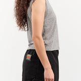 Amo Denim Apparel Womens Tees Sleeveless Babe Tee in Heather Grey
