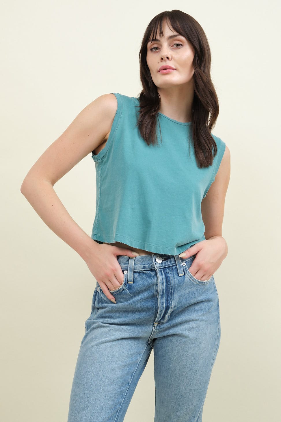 Sleeveless Babe Tee in Teal