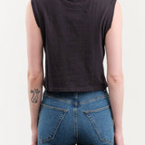 Amo Denim Apparel Womens Tees Sleeveless Babe Tee in Vintage Black