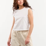 Amo Denim Apparel Womens Tees Sleeveless Babe Tee in White